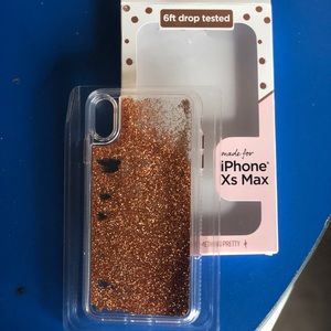 iPhone XS Max Gold Glittery Waterfall Case